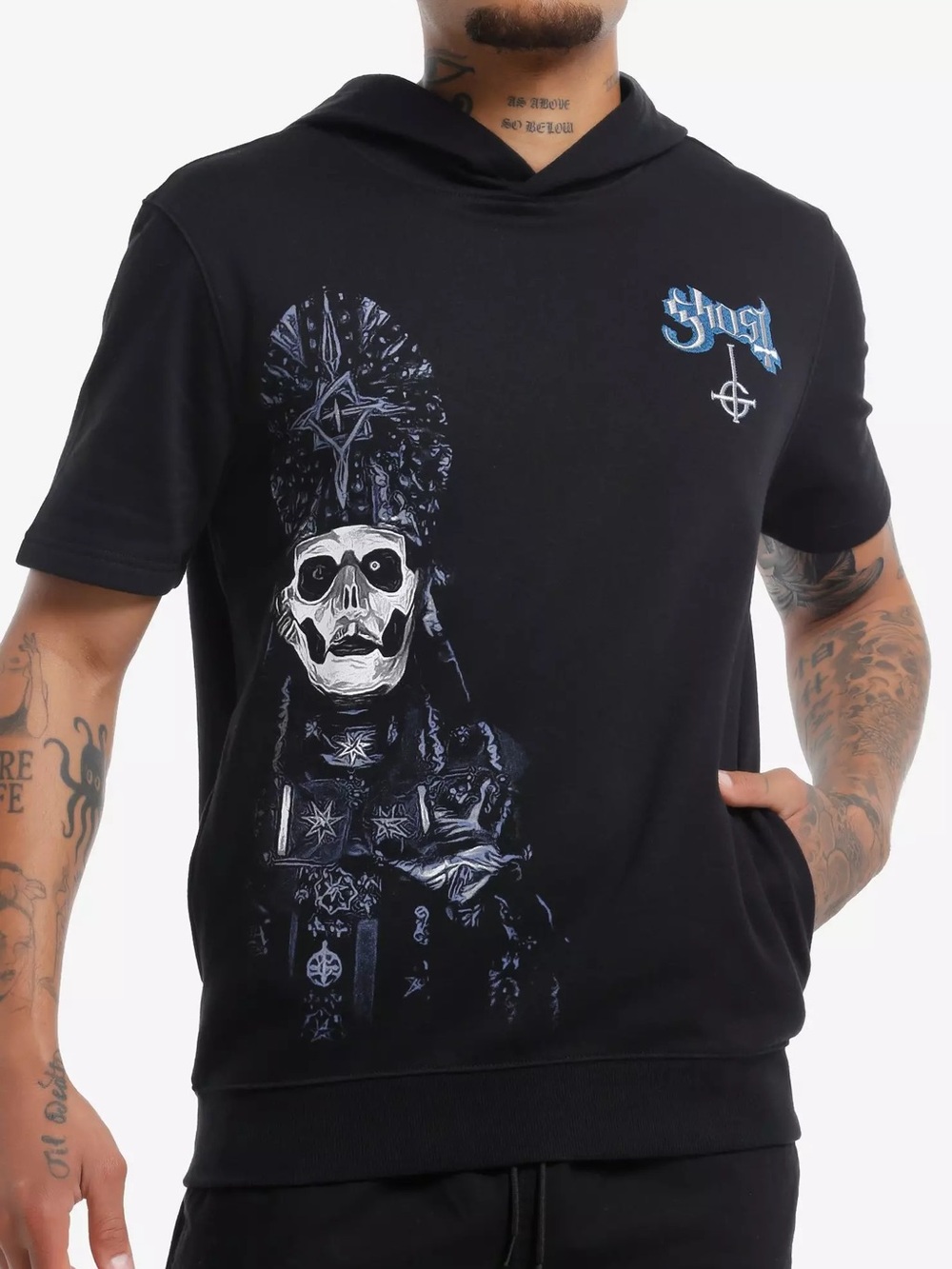 Unisex Ghost Short-Sleeve Hoodie Hot Topic Papa Emeritus Nameless Ghouls